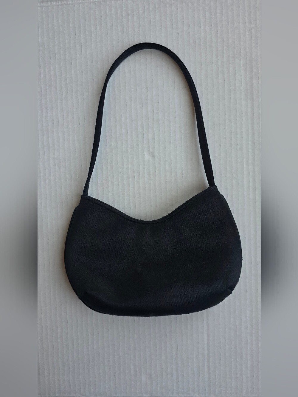 Y2K XOXO Black Mini Shoulder Bag Faux Satin Evening Purse